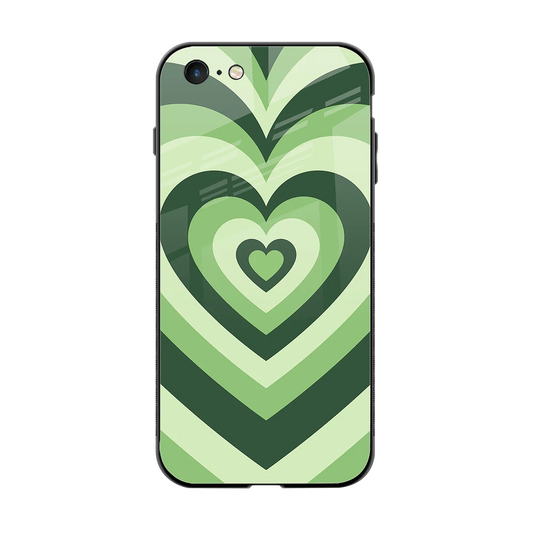 Y2K Green Hearts back phone cover | glass case for iphone 6