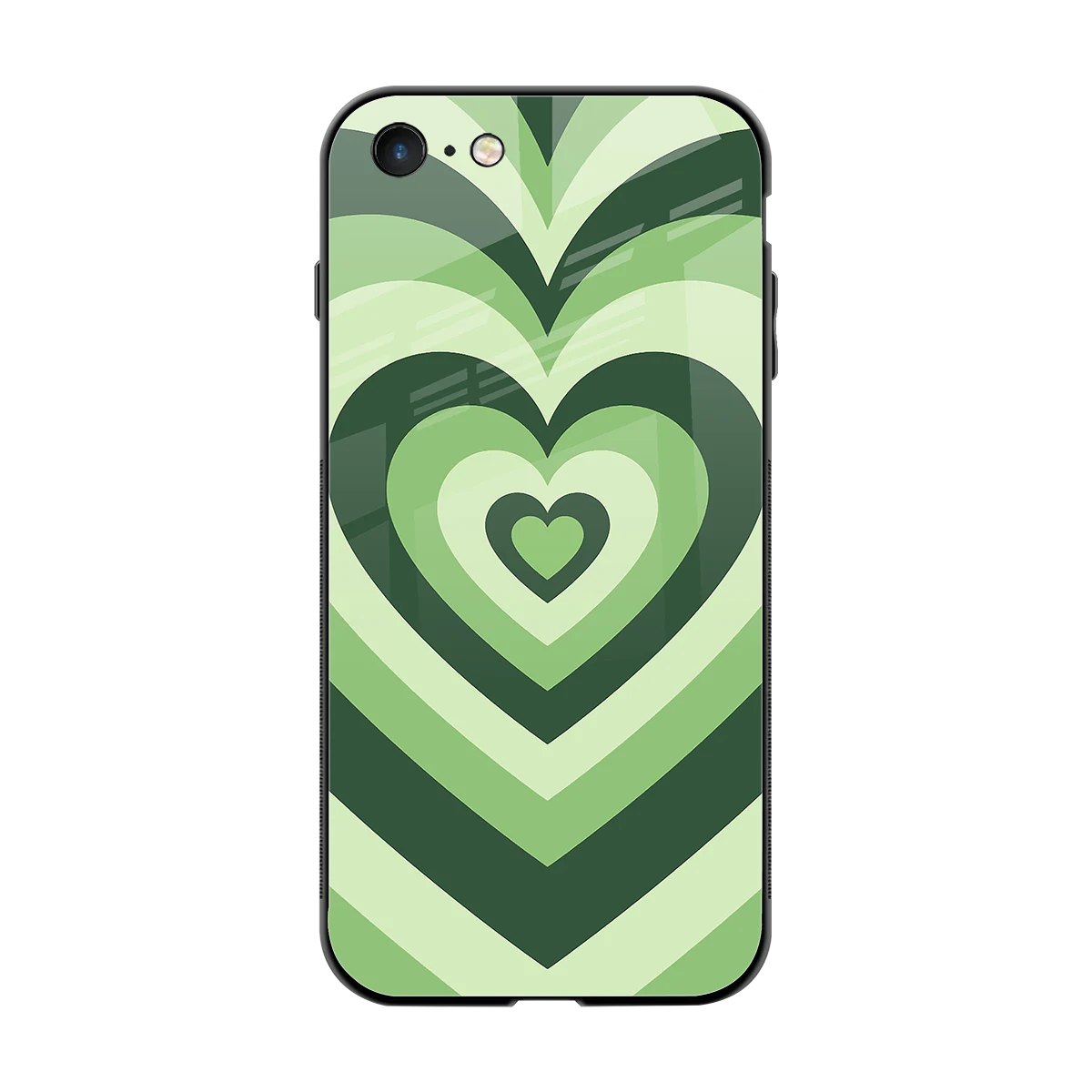 Y2K Green Hearts back phone cover | glass case for iphone 7