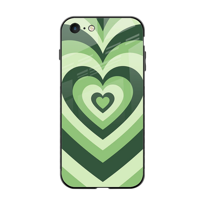 Y2K Green Hearts back phone cover | glass case for iphone 7
