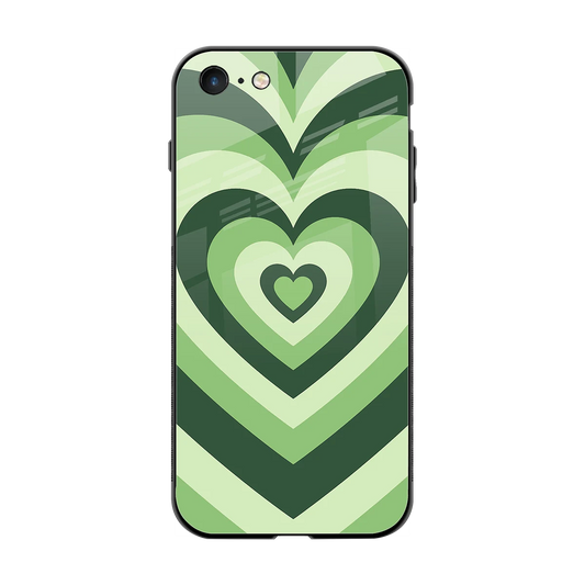 Y2K Green Hearts back phone cover | glass case for iphone 7