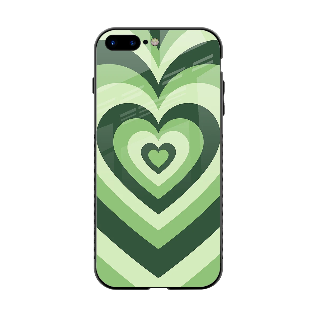Y2K Green Hearts back phone cover | glass case for iphone 7 plus