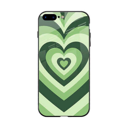 Y2K Green Hearts back phone cover | glass case for iphone 7 plus