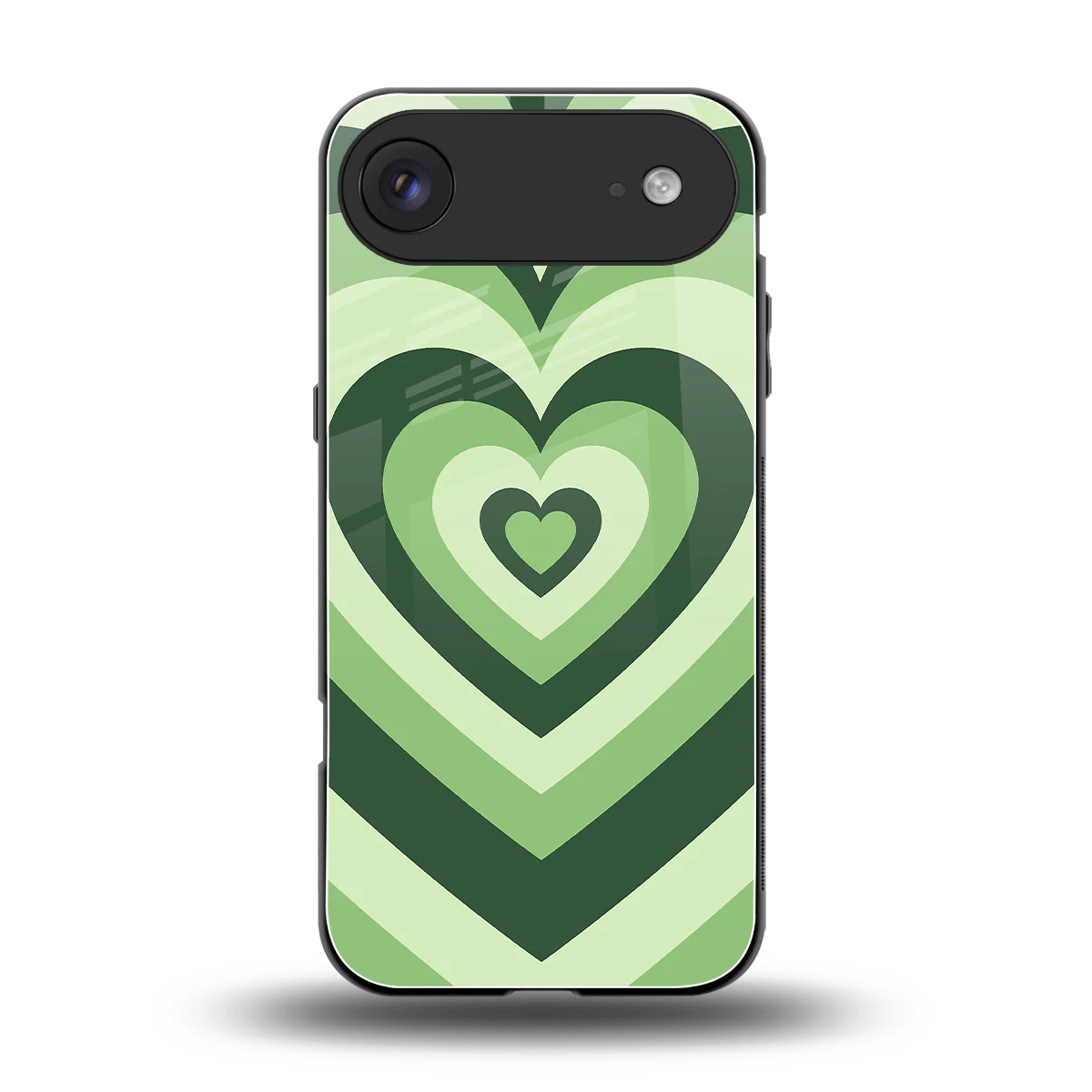 Y2K Green Hearts back phone cover | glass case for iphone air