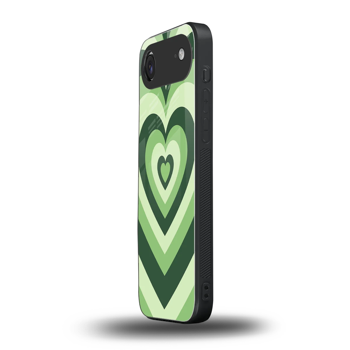 Y2K Green Hearts iphone air mobile cover | shockproof glass phone case