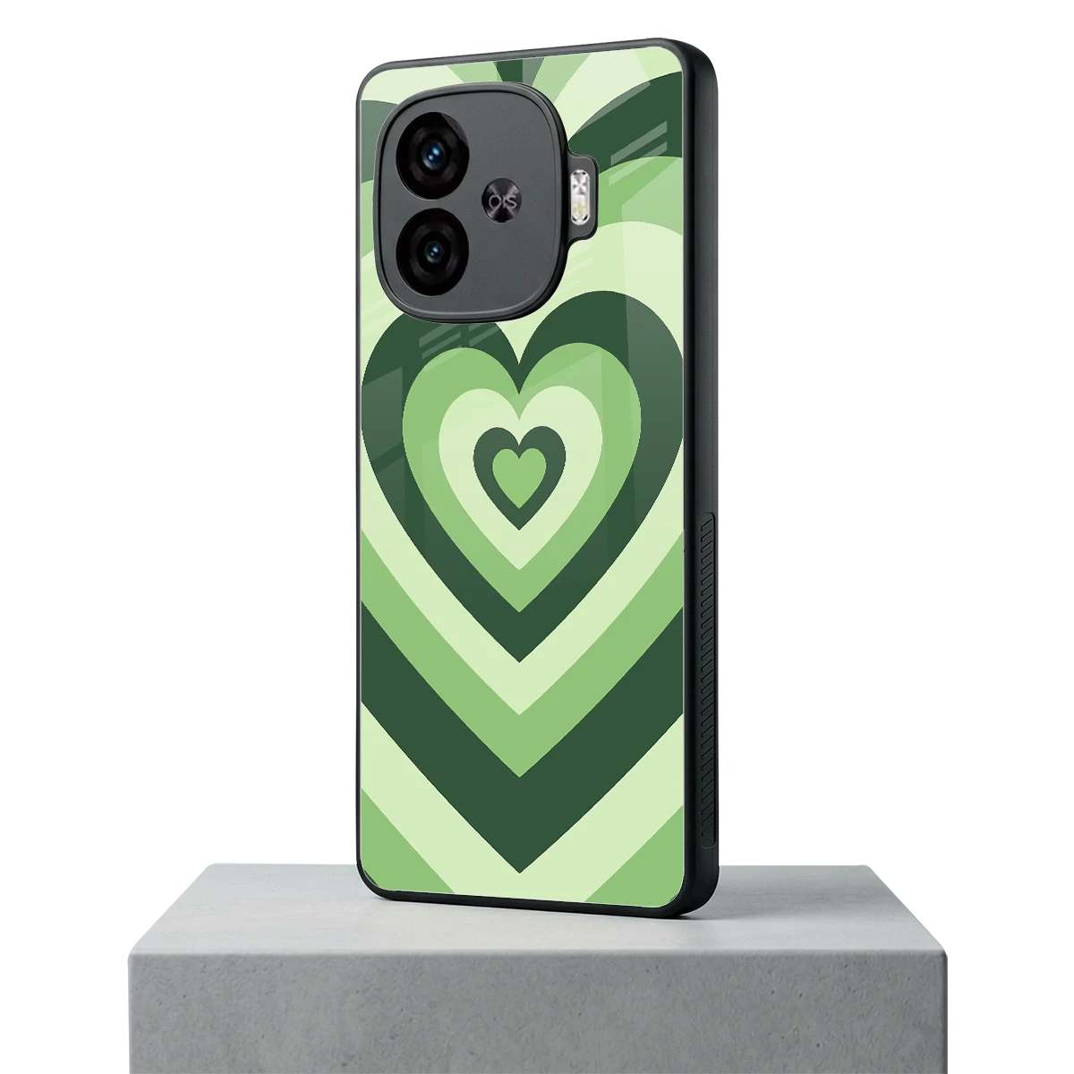 Y2K Green Hearts iqoo neo 10r 5g mobile cover | shockproof glass phone case