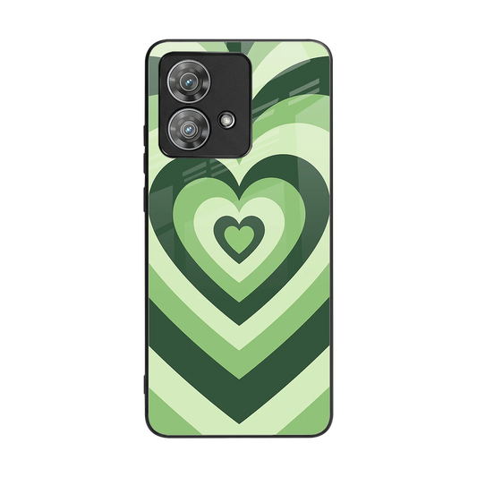 Y2K Green Hearts back phone cover | glass case for motorola edge 40 neo 5g