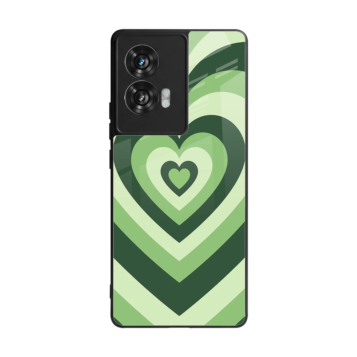 Y2K Green Hearts back phone cover | glass case for motorola edge 50 fusion