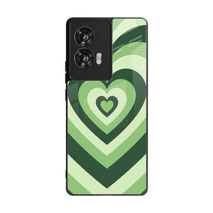 Y2K Green Hearts back phone cover | glass case for motorola edge 50 fusion