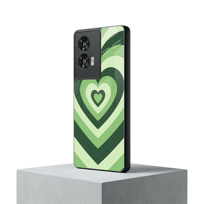 Y2K Green Hearts motorola edge 50 fusion mobile cover | shockproof glass phone case