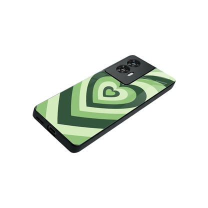 Y2K Green Hearts stylish phone case for motorola edge 50 fusion | glossy glass and slim fit
