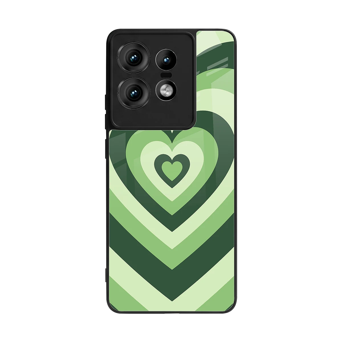 Y2K Green Hearts back phone cover | glass case for motorola edge 50 pro