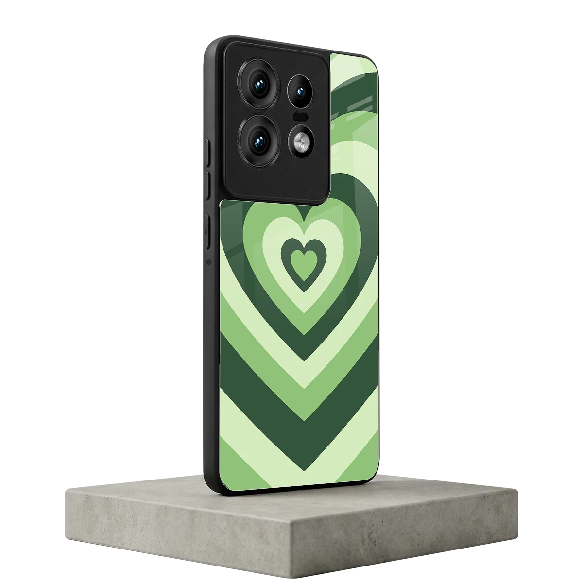 Y2K Green Hearts motorola edge 50 pro mobile cover | shockproof glass phone case