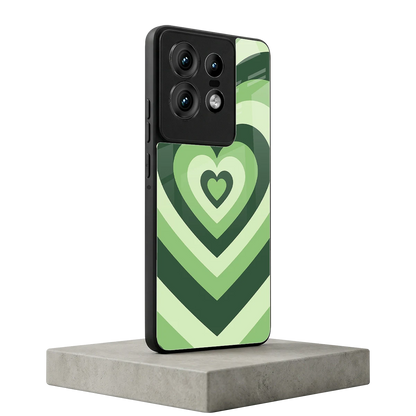 Y2K Green Hearts motorola edge 50 pro mobile cover | shockproof glass phone case