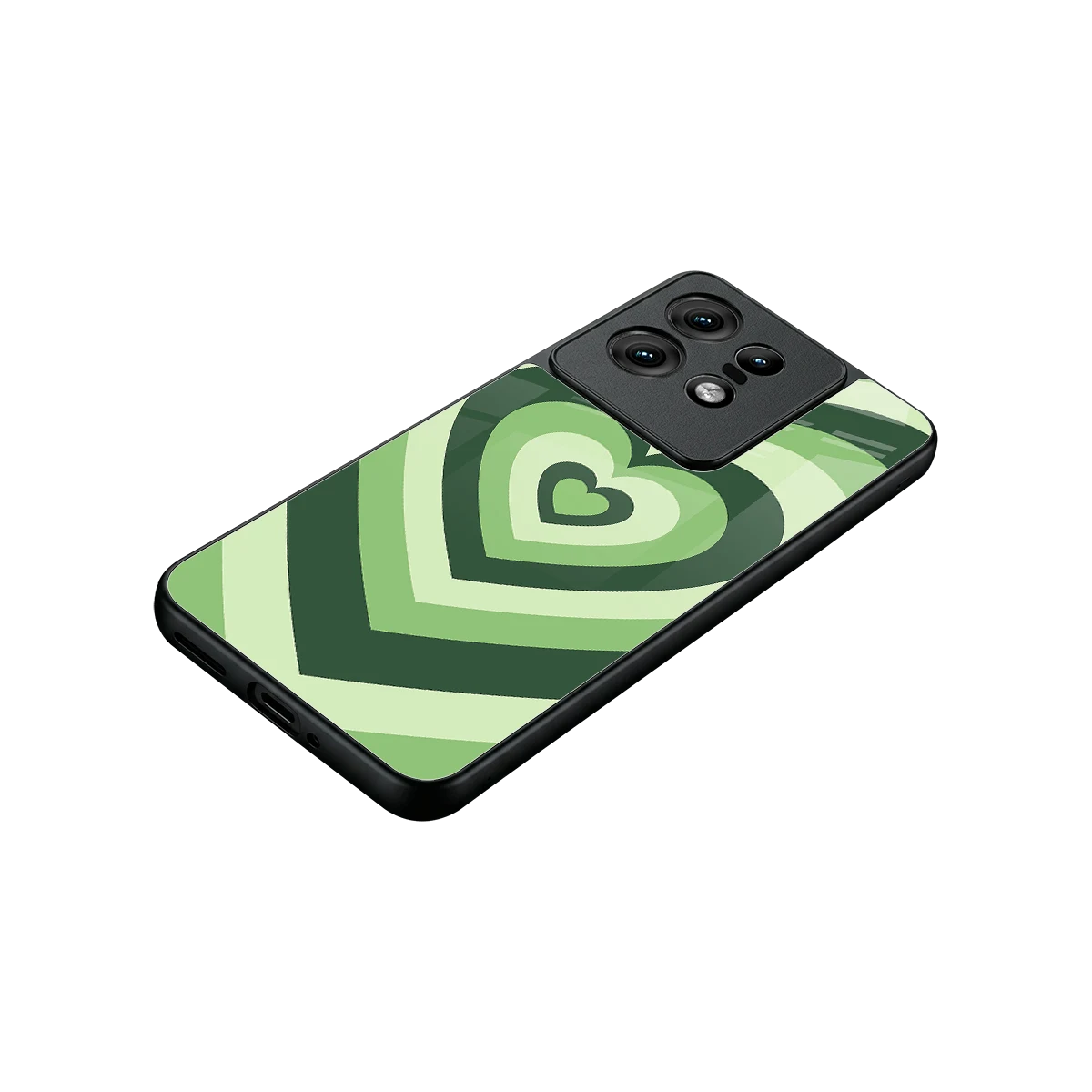 Y2K Green Hearts stylish phone case for motorola edge 50 pro | glossy glass and slim fit