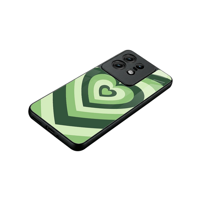 Y2K Green Hearts stylish phone case for motorola edge 50 pro | glossy glass and slim fit