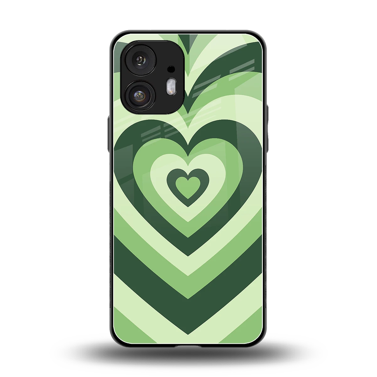 Y2K Green Hearts back phone cover | glass case for nothing phone 2