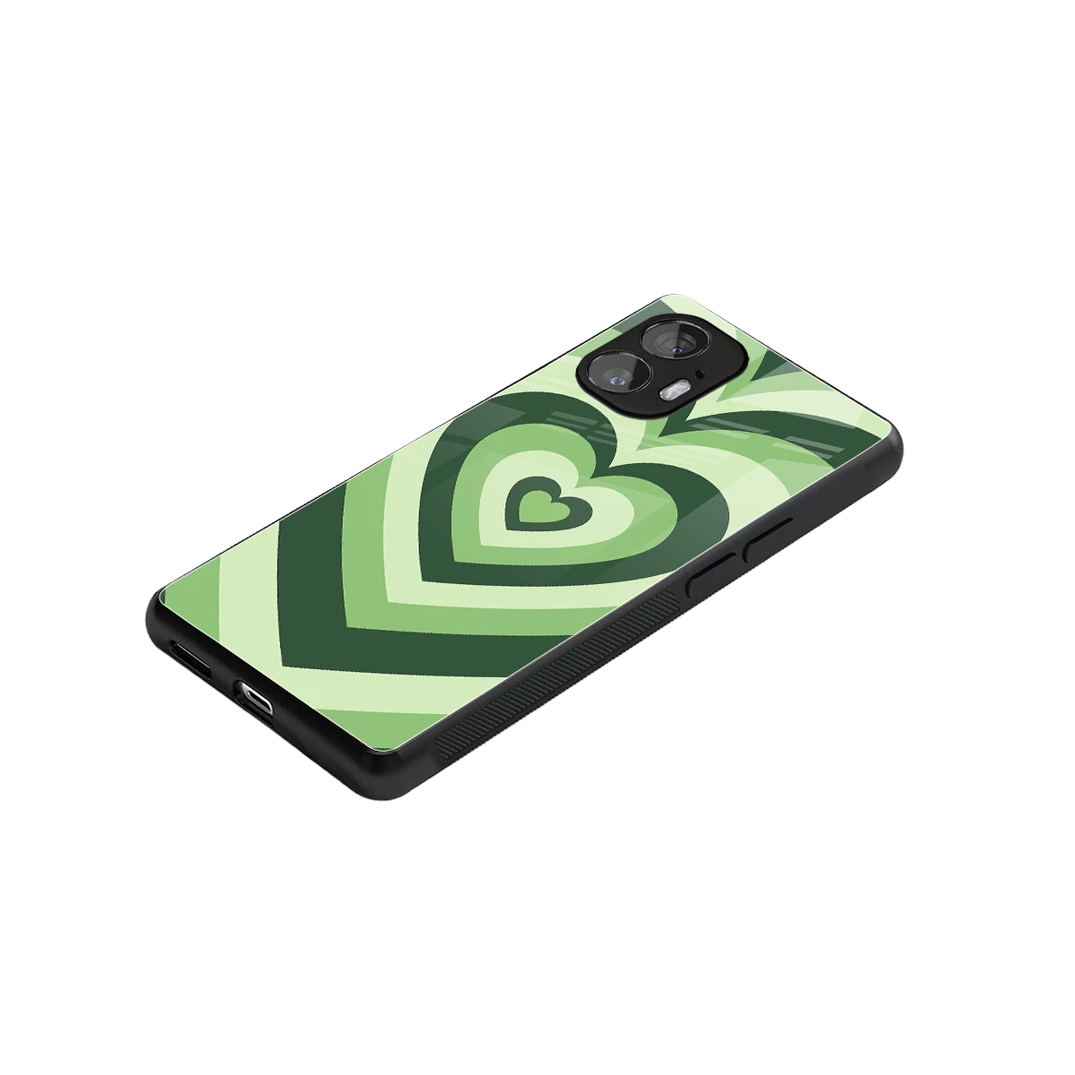 Y2K Green Hearts stylish phone case for nothing phone 2 | glossy glass and slim fit