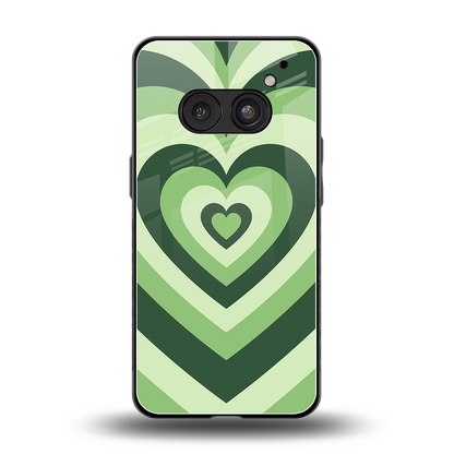 Y2K Green Hearts back phone cover | glass case for nothing phone 2a