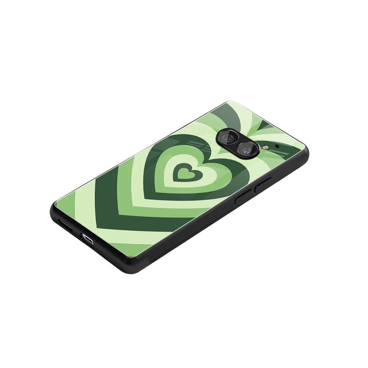 Y2K Green Hearts stylish phone case for nothing phone 2a | glossy glass and slim fit