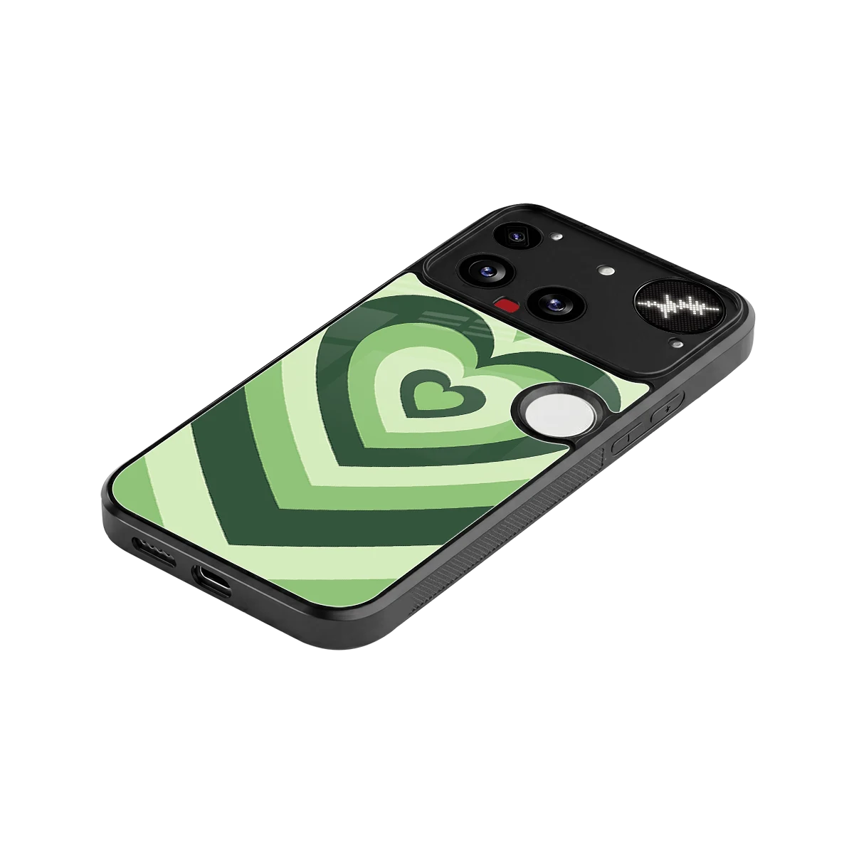 Y2K Green Hearts stylish phone case for nothing phone 3 | glossy glass and slim fit