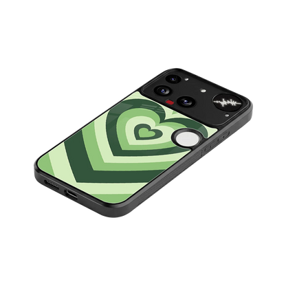 Y2K Green Hearts stylish phone case for nothing phone 3 | glossy glass and slim fit