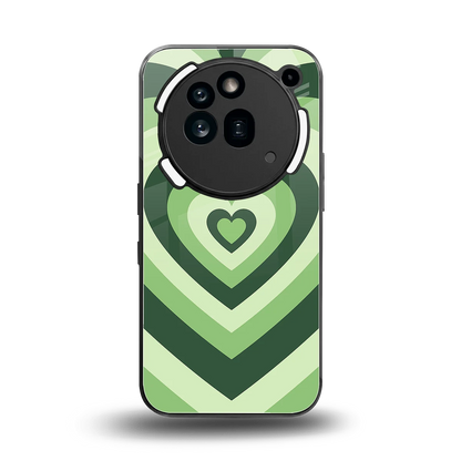 Y2K Green Hearts back phone cover | glass case for nothing phone 3a pro