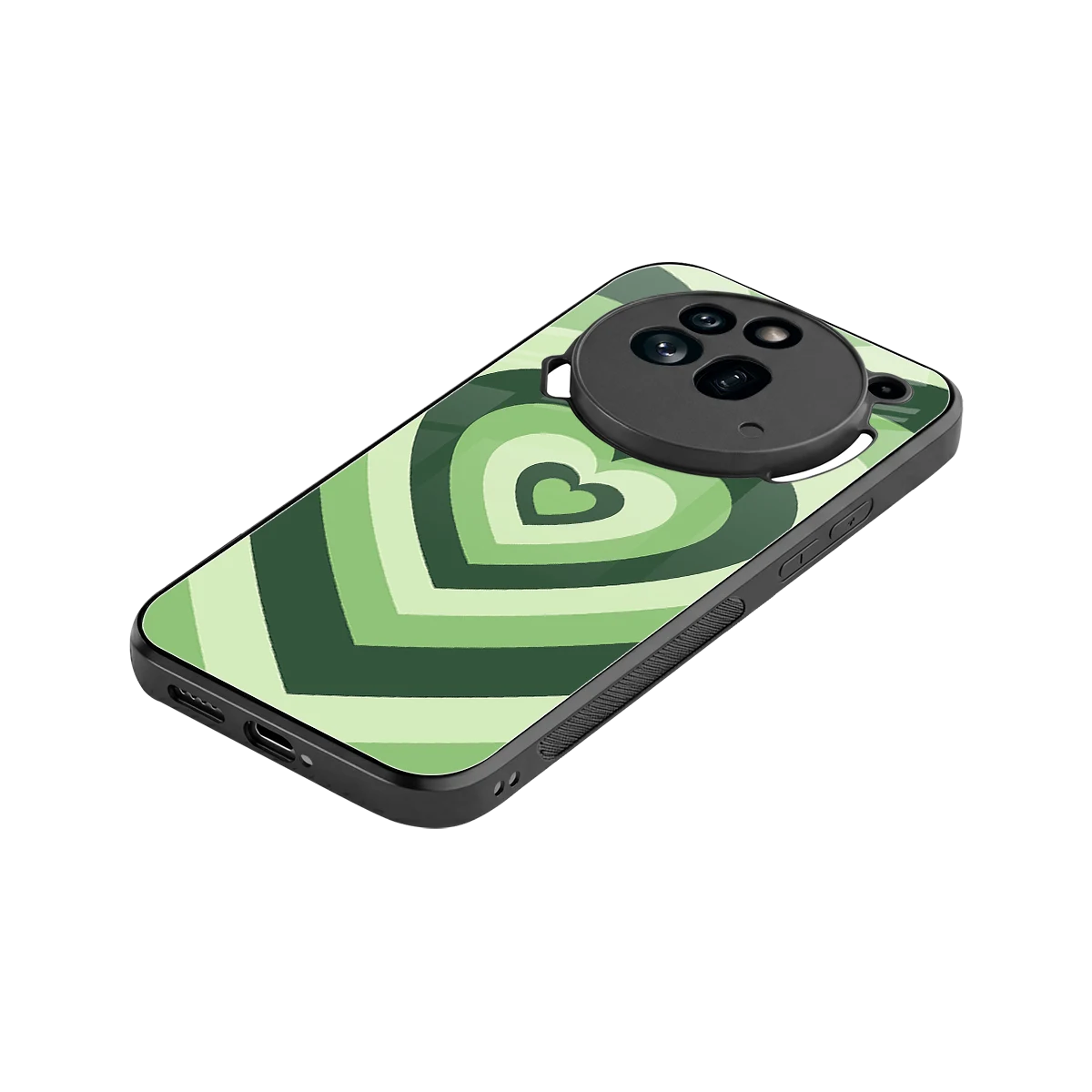Y2K Green Hearts stylish phone case for nothing phone 3a pro | glossy glass and slim fit