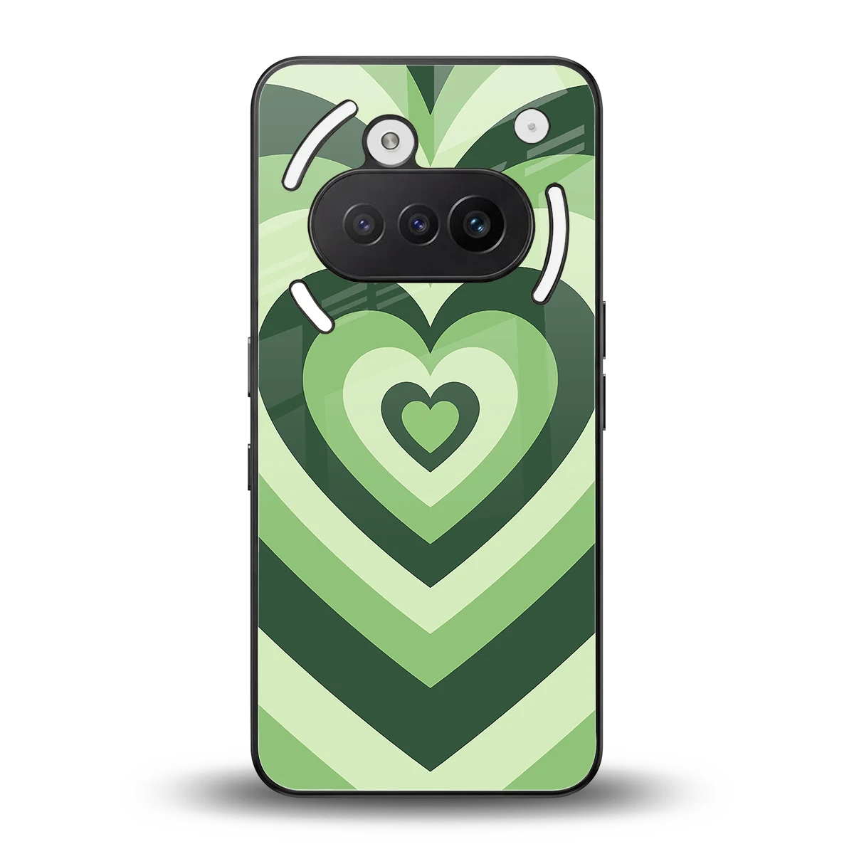Y2K Green Hearts back phone cover | glass case for nothing phone 3a