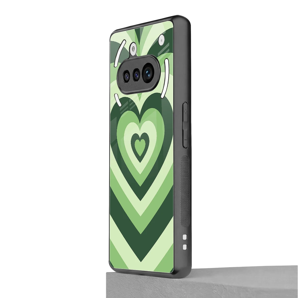 Y2K Green Hearts nothing phone 3a mobile cover | shockproof glass phone case