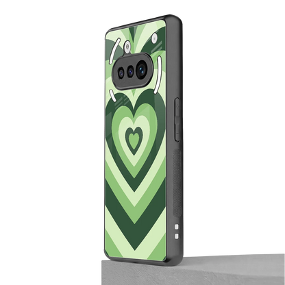 Y2K Green Hearts nothing phone 3a mobile cover | shockproof glass phone case