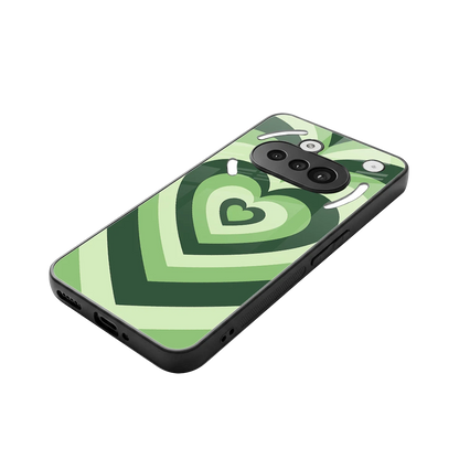 Y2K Green Hearts stylish phone case for nothing phone 3a | glossy glass and slim fit