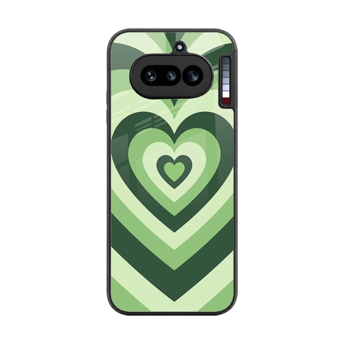 Y2K Green Hearts back phone cover | glass case for nothing phone 4a