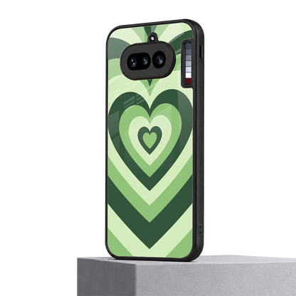 Y2K Green Hearts nothing phone 4a mobile cover | shockproof glass phone case