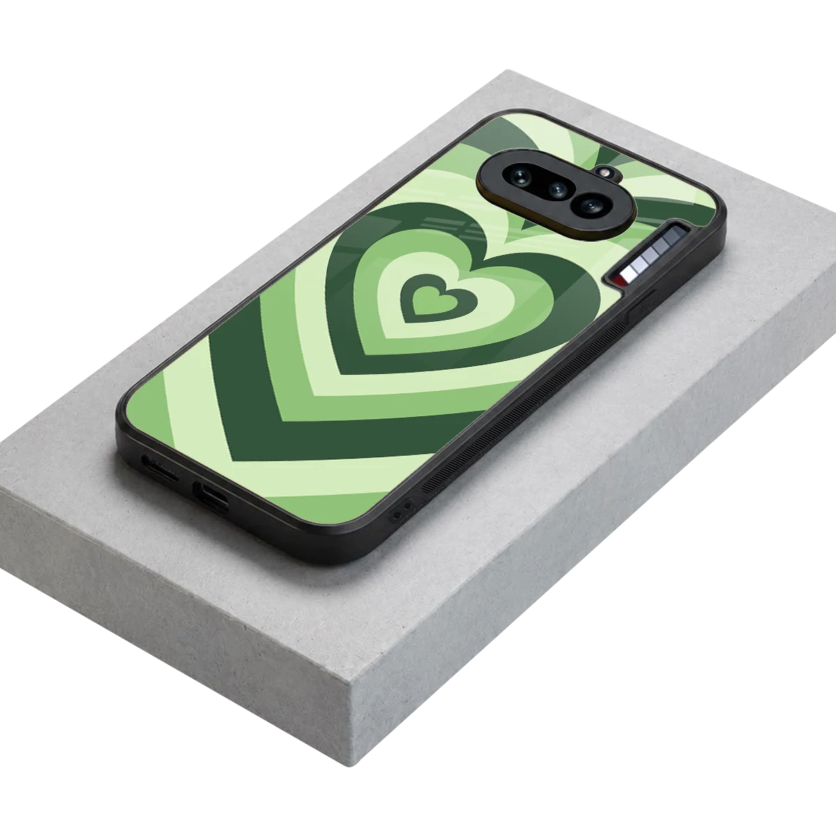 Y2K Green Hearts stylish phone case for nothing phone 4a | glossy glass and slim fit