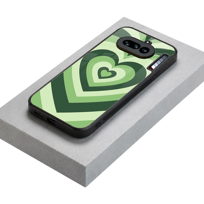 Y2K Green Hearts stylish phone case for nothing phone 4a | glossy glass and slim fit