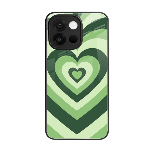 Y2K Green Hearts back phone cover | glass case for oneplus 13s