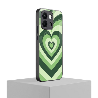 Y2K Green Hearts oneplus 13s mobile cover | shockproof glass phone case