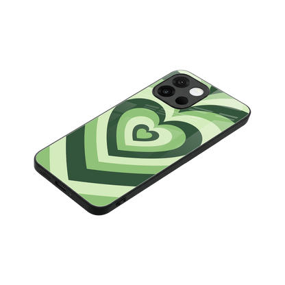 Y2K Green Hearts stylish phone case for oneplus 13s | glossy glass and slim fit