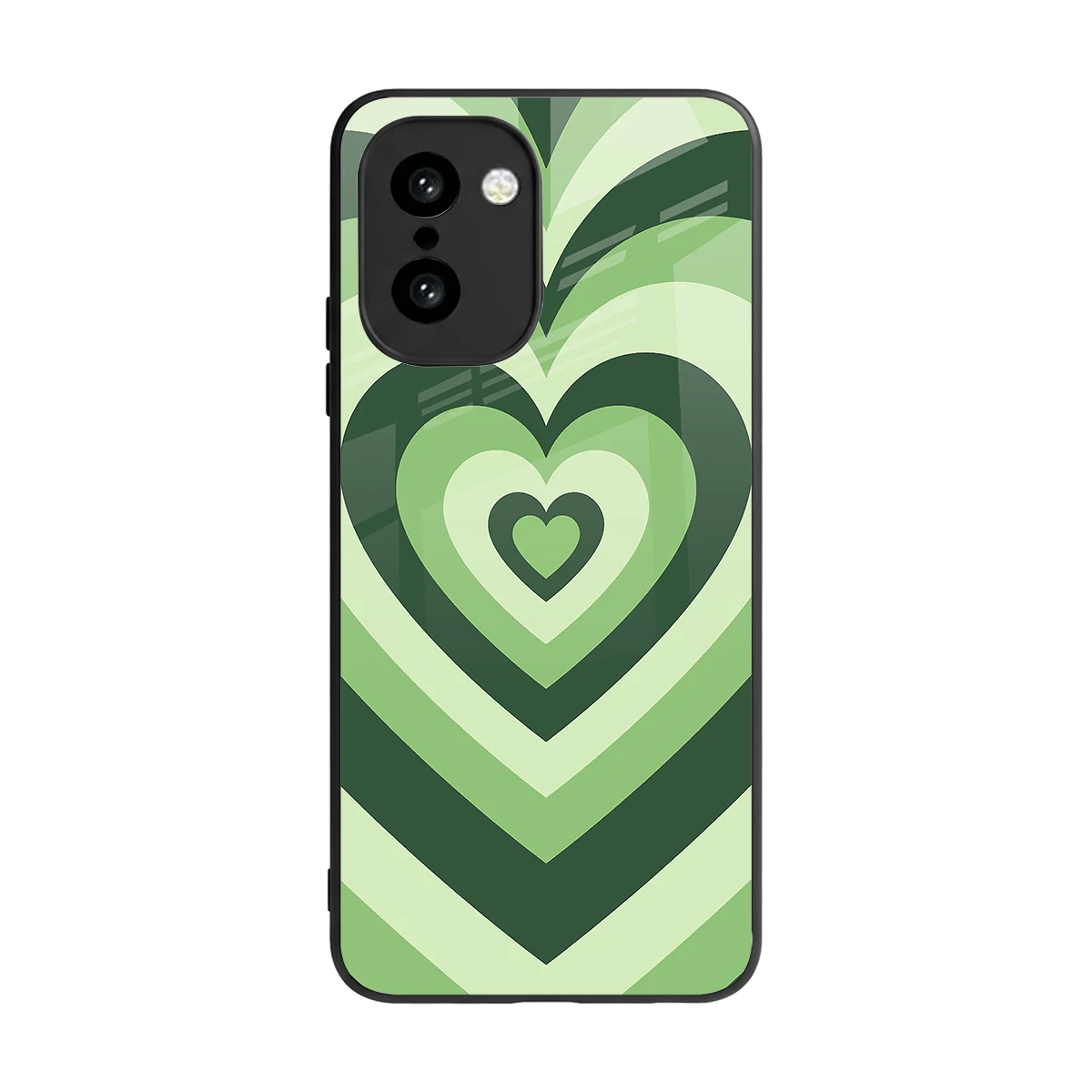 Y2K Green Hearts back phone cover | glass case for oneplus 15r