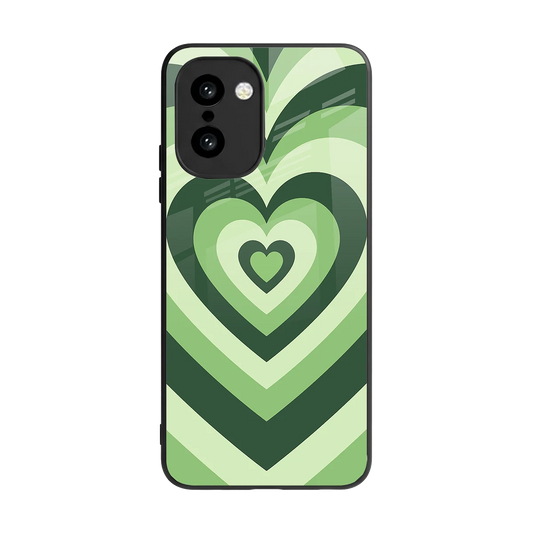 Y2K Green Hearts back phone cover | glass case for oneplus 15r
