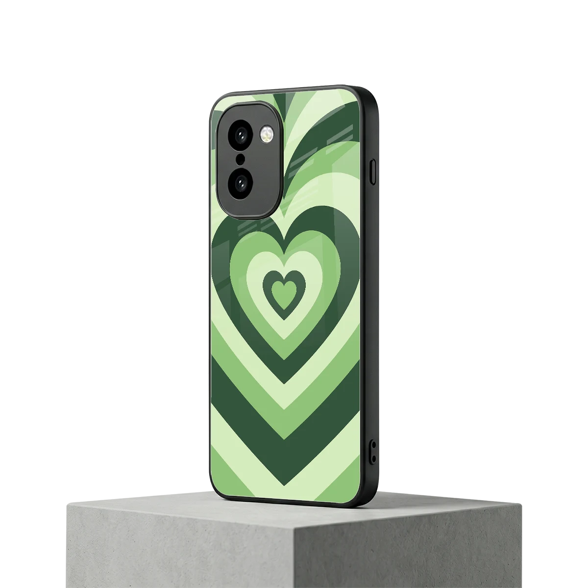 Y2K Green Hearts oneplus 15r mobile cover | shockproof glass phone case