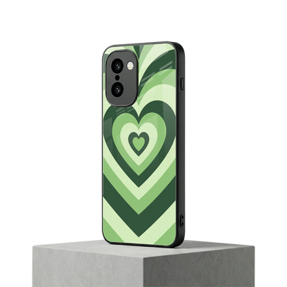 Y2K Green Hearts oneplus 15r mobile cover | shockproof glass phone case