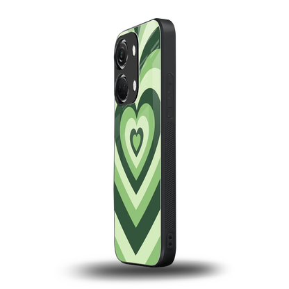 Y2K Green Hearts oneplus nord 3 mobile cover | shockproof glass phone case