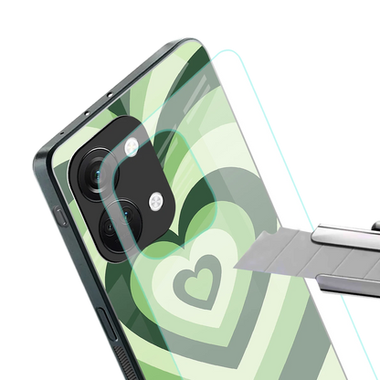 Y2K Green Hearts stylish phone case for oneplus nord 3 | glossy glass and slim fit