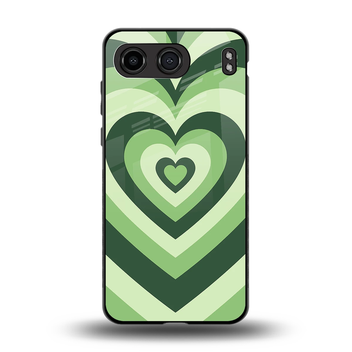 Y2K Green Hearts back phone cover | glass case for oneplus nord 4