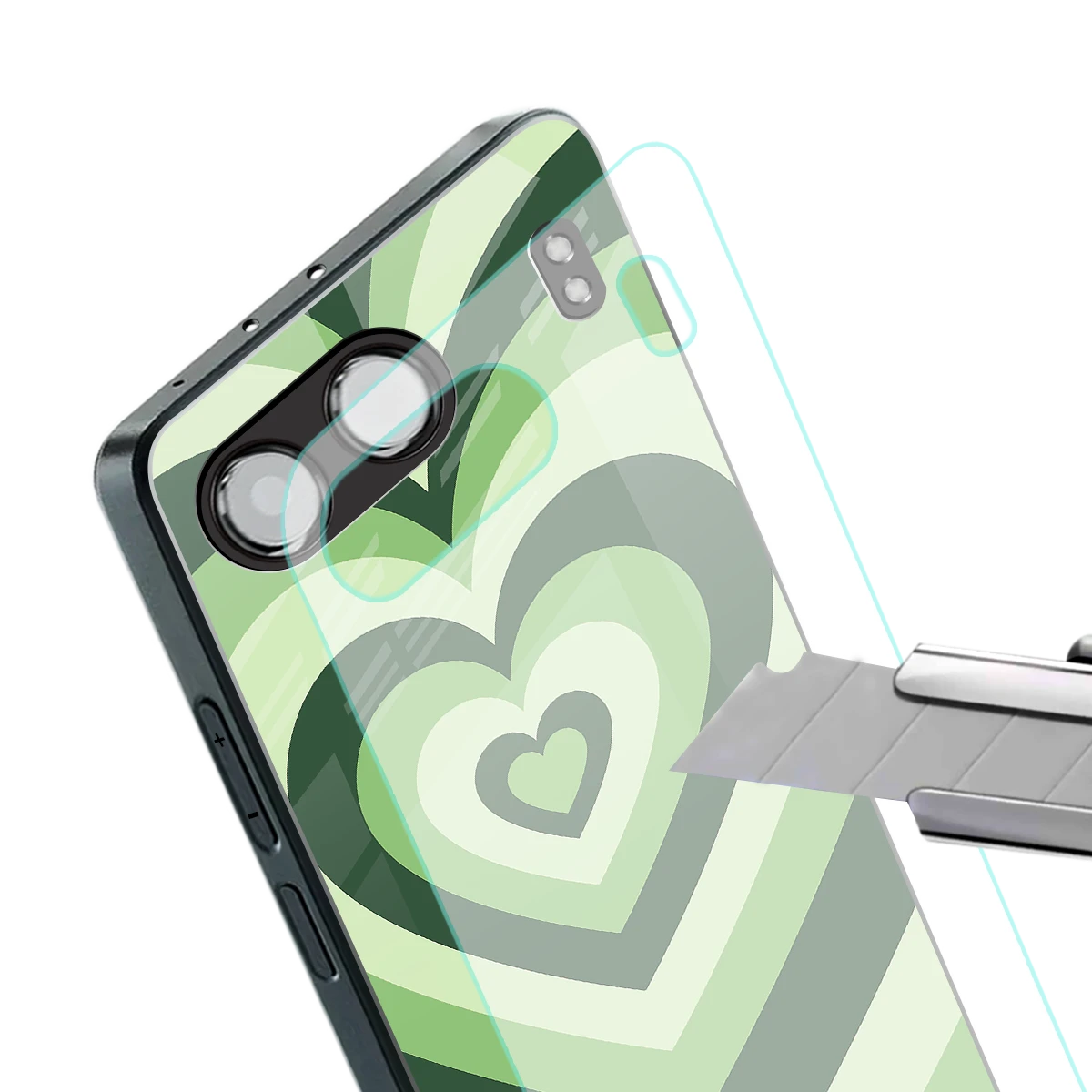 Y2K Green Hearts stylish phone case for oneplus nord 4 | glossy glass and slim fit