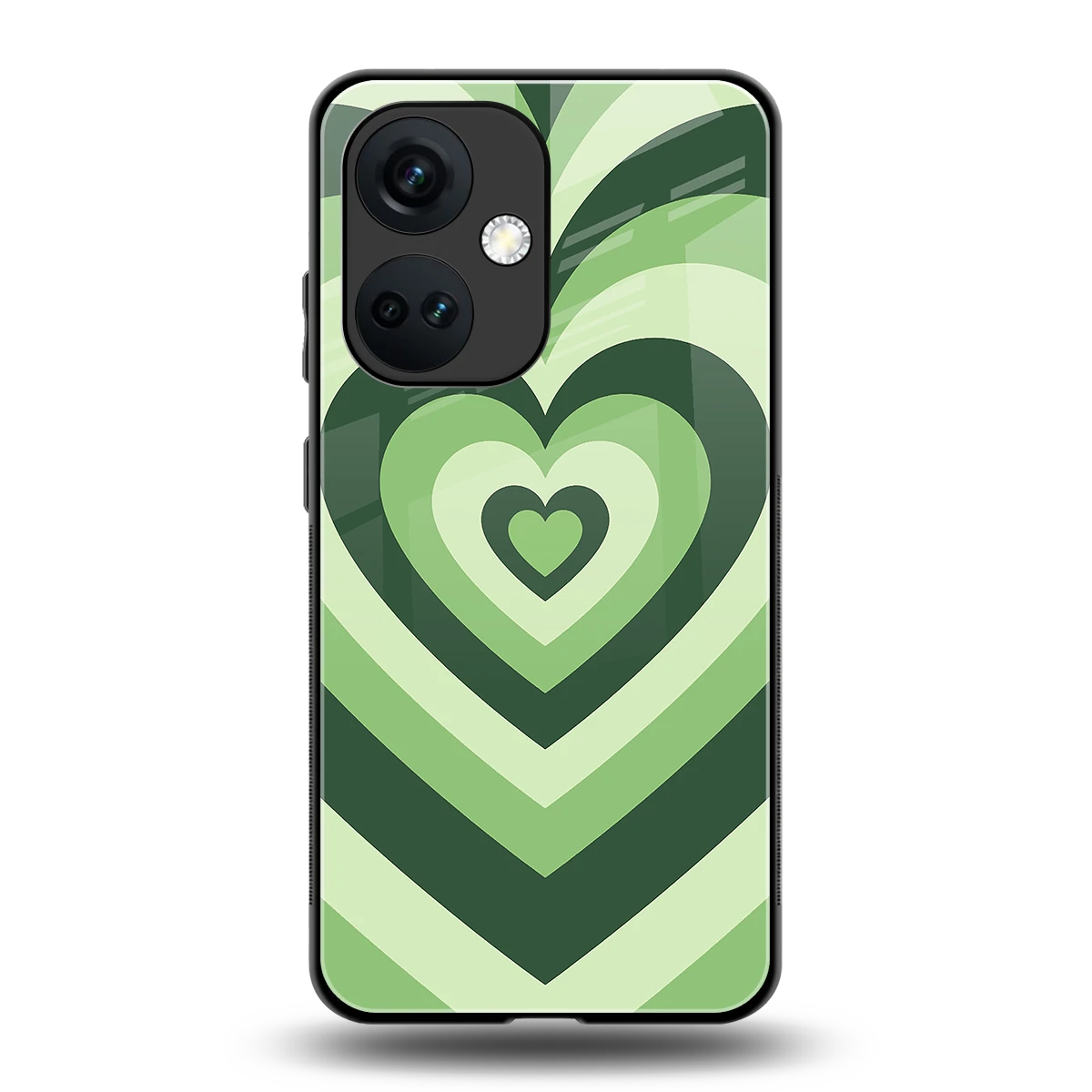 Y2K Green Hearts back phone cover | glass case for oneplus nord ce 3