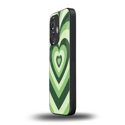 Y2K Green Hearts oneplus nord ce 3 mobile cover | shockproof glass phone case