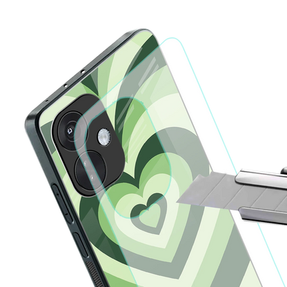 Y2K Green Hearts stylish phone case for oneplus nord ce 3 | glossy glass and slim fit