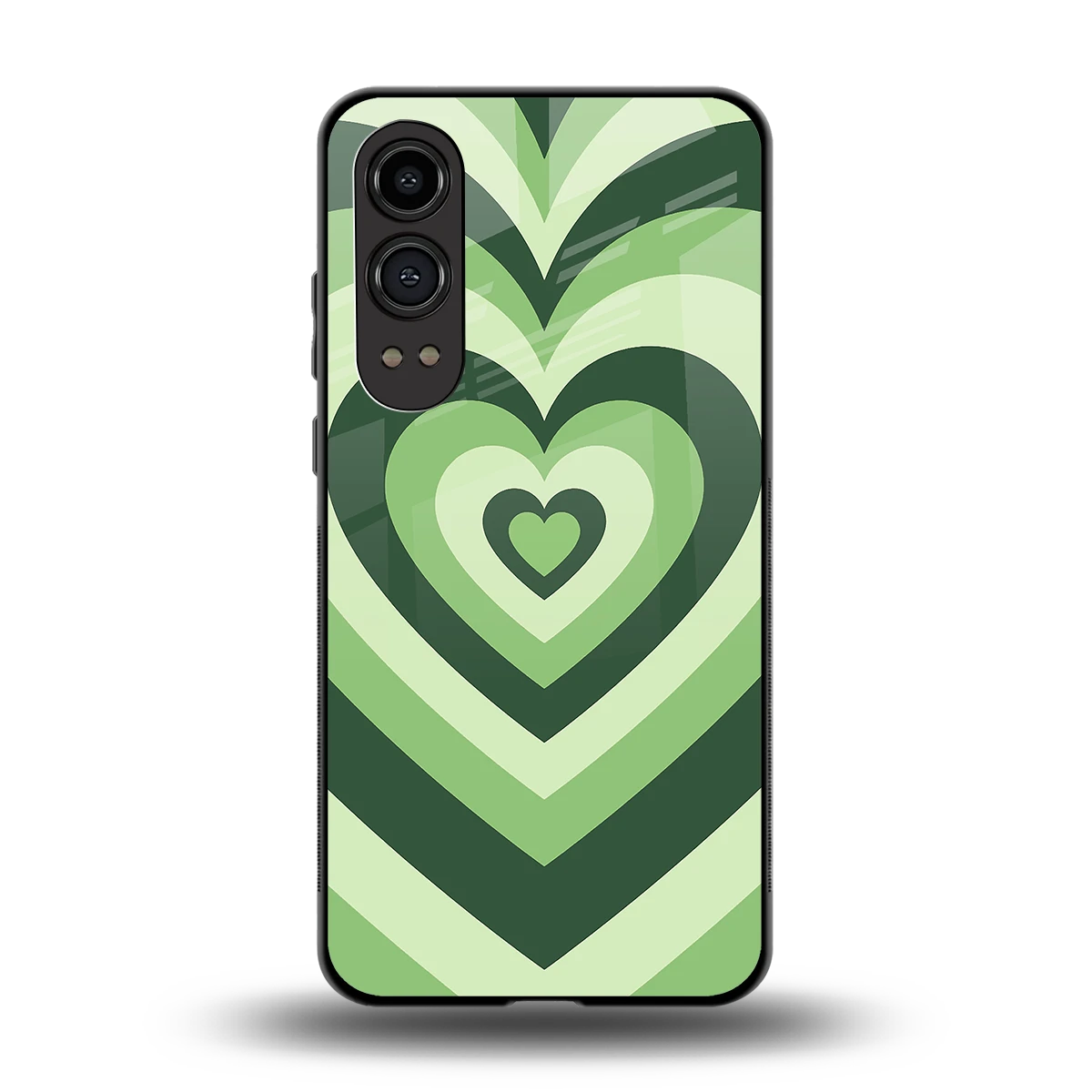 Y2K Green Hearts back phone cover | glass case for oneplus nord ce 4 lite
